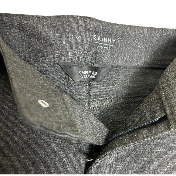 Simply Vera Wang Size Medium Petite Gray Pants Skinny Mid Rise - Picture 3 of 4